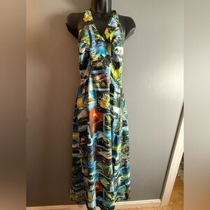 Kimi's at King's Alley Vintage 1970's Hawaiian Halter Maxi Dress EUC Sz 12